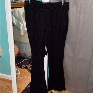 Roxy linen flare pants